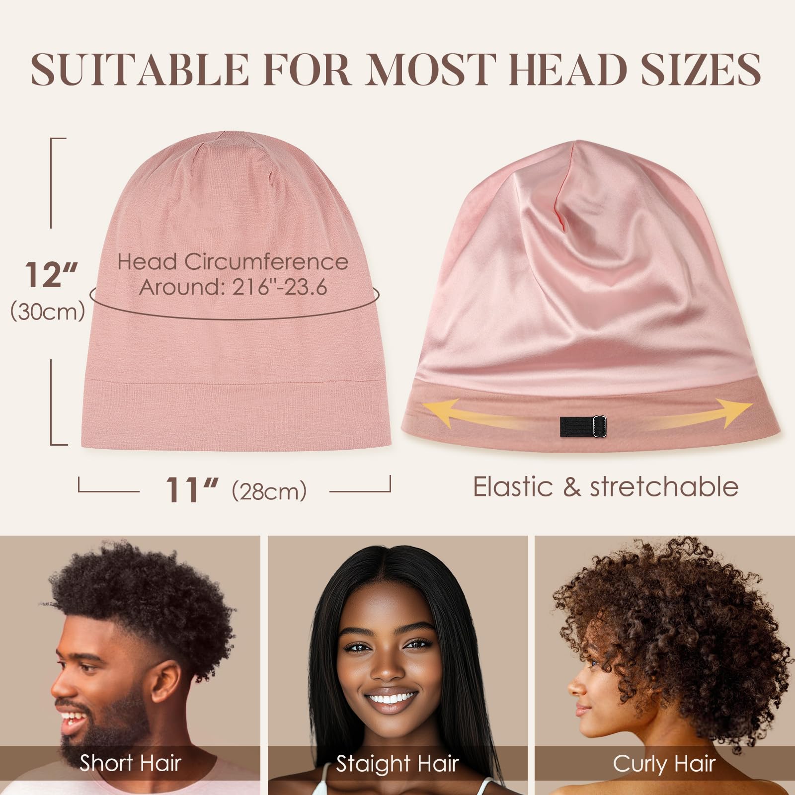LULUSILK worn by woman. Comfortable look and hair preservation