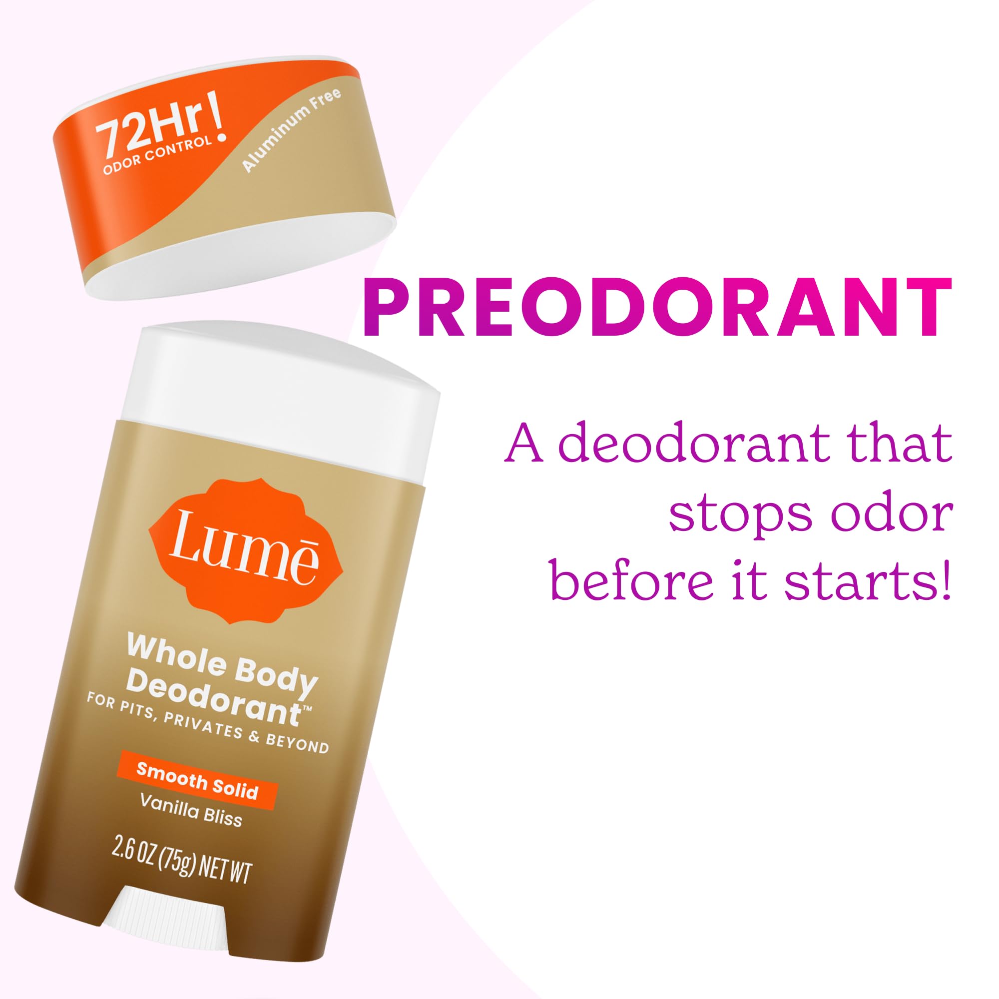 Applying Lume underarm demonstrating odor control for daily routines
