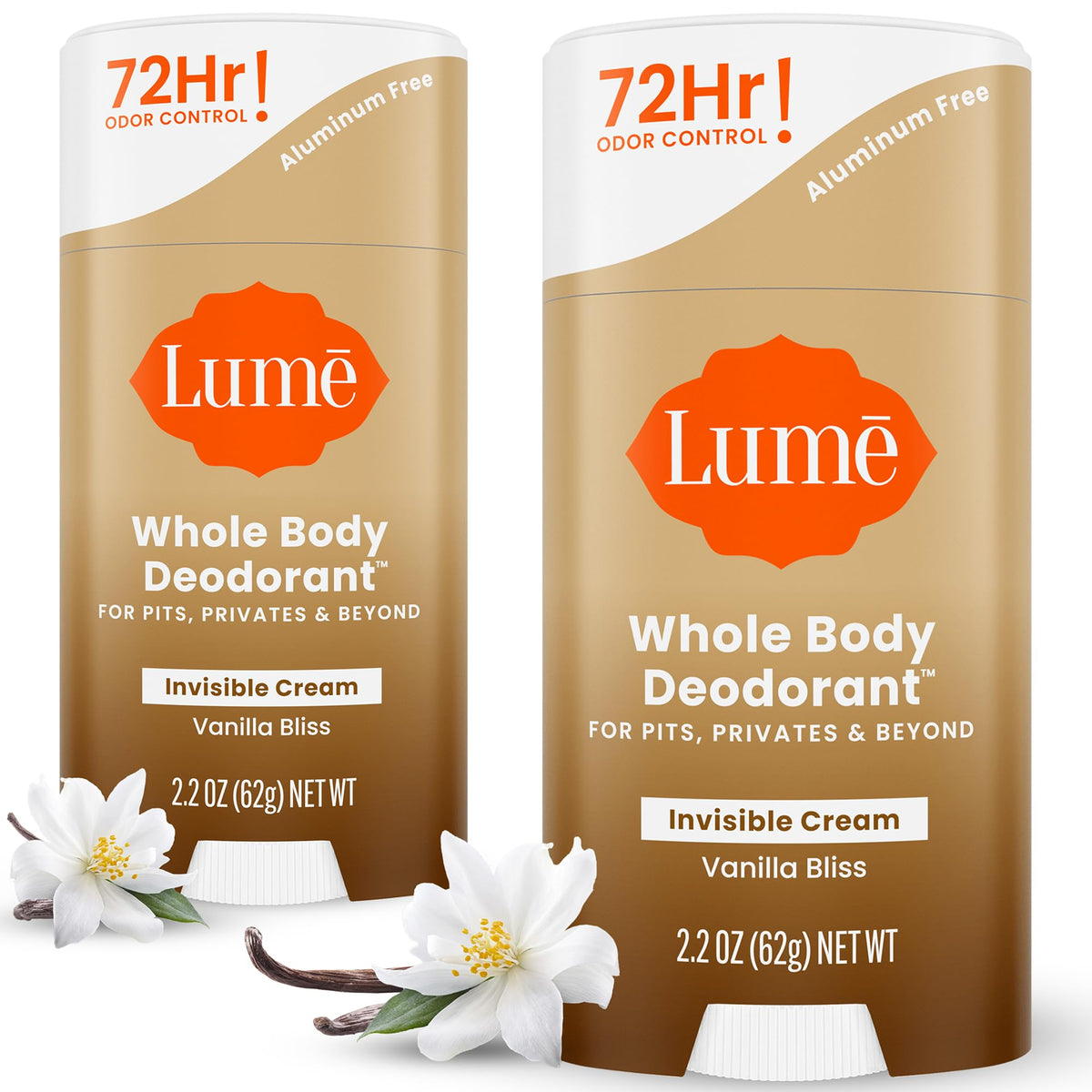 Lume cream stick front view showing compact travel friendly deodorant