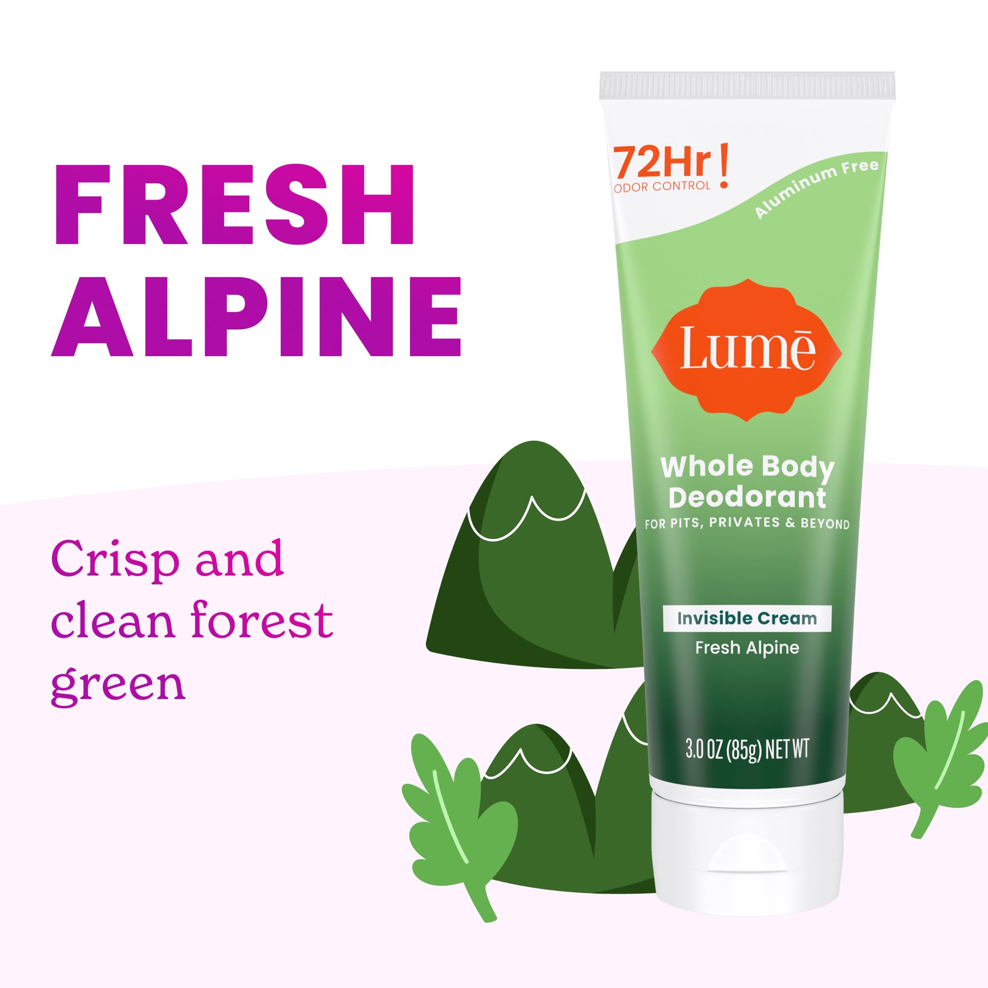 Lume cream texture close-up showing smooth lotion-like finish and fast absorption benefit