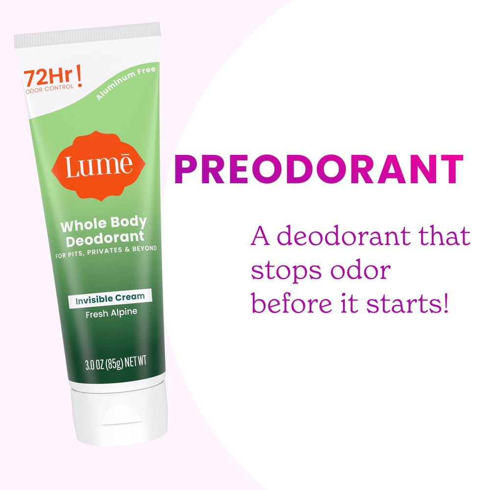Lume cream tube cap and dispense detail demonstrating controlled, mess-free application