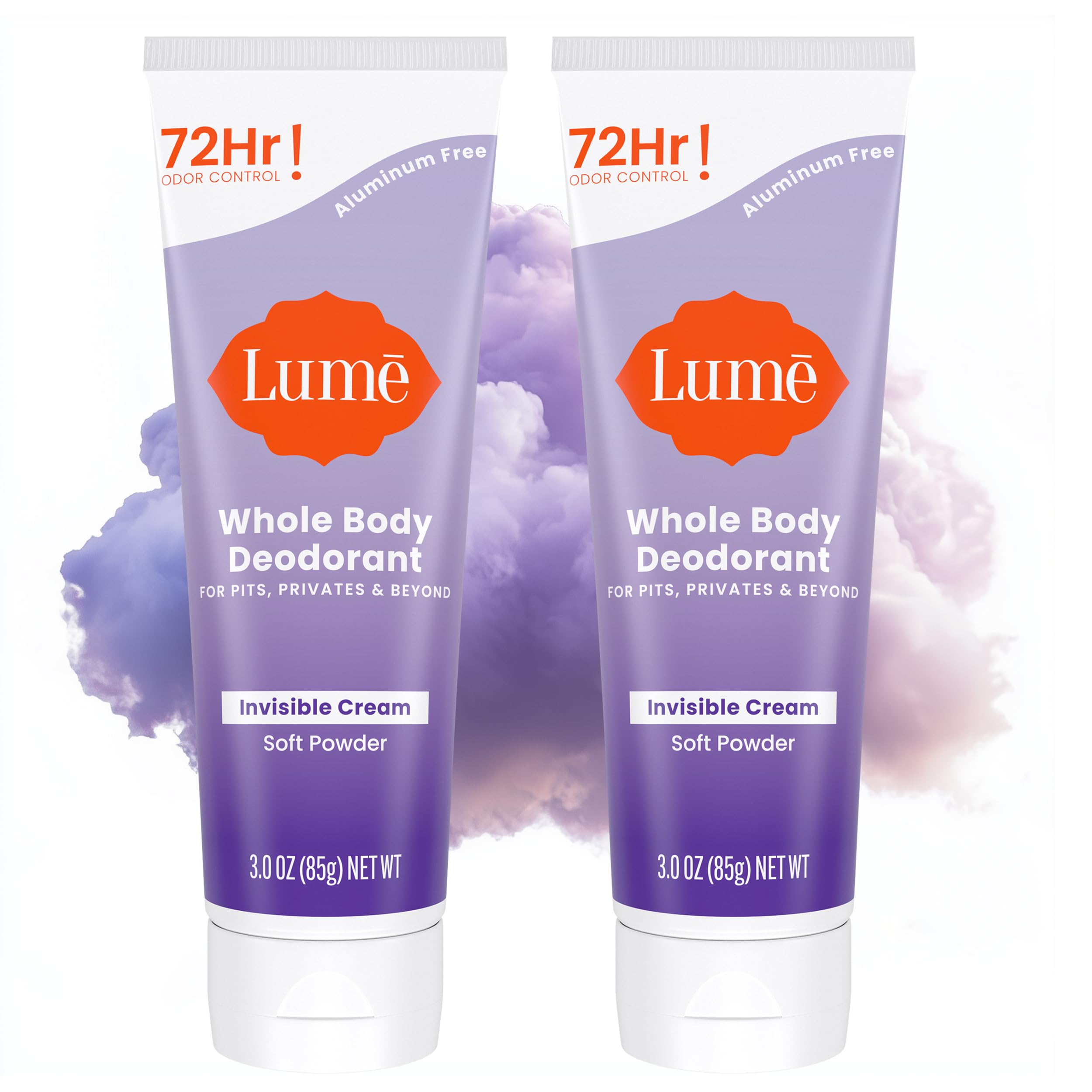Lume cream tube front packaging showing product benefits and scent