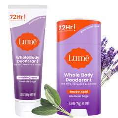 Lume bundle front packaging showing lavender scent and sizes for easy selection