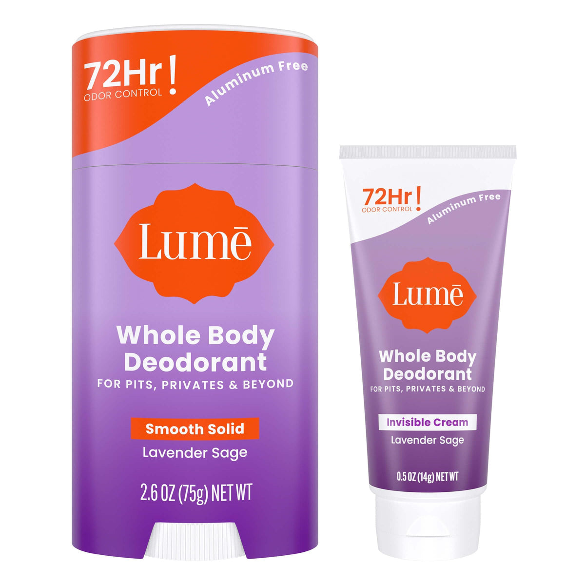 Lume front packaging showing Lavender Sage bundle and travel-ready benefits