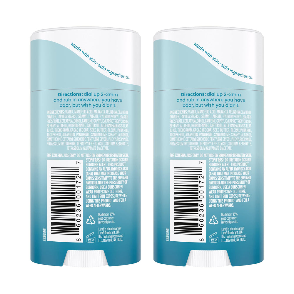 Lume cream stick texture close-up showing smooth application and easy absorption