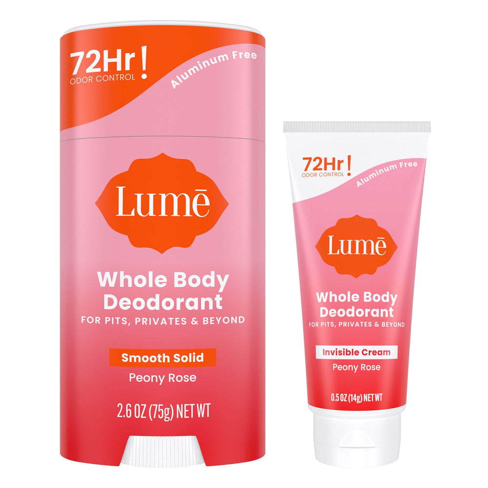Lume Peony Rose front packaging showing compact odor-control bundle and floral branding