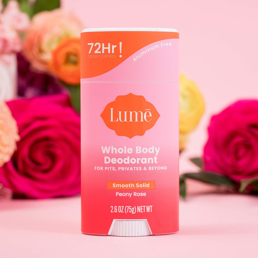 Lume ingredient label close-up showing gentle formula details