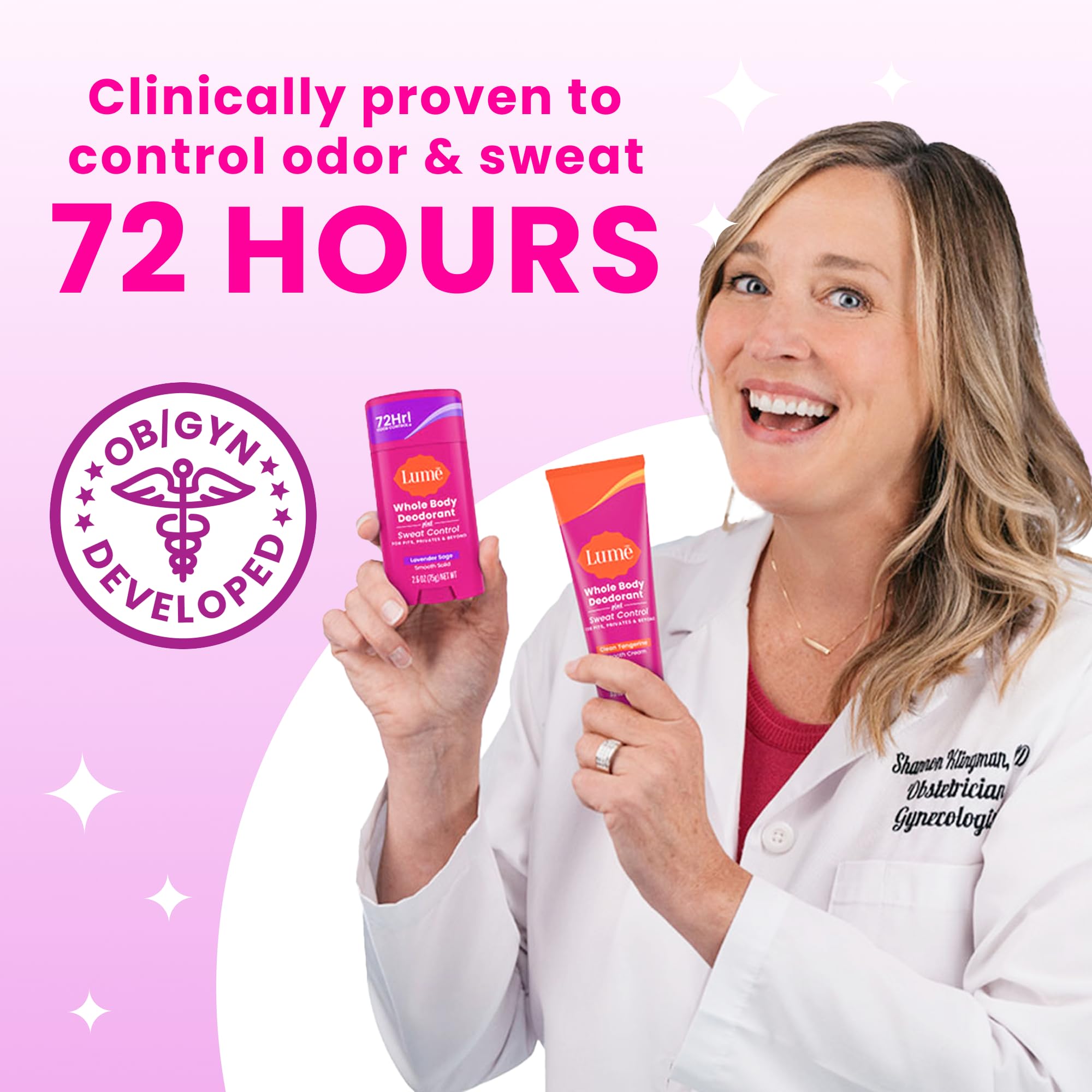 Person applying Lume underarm cream to demonstrate precise targeted coverage