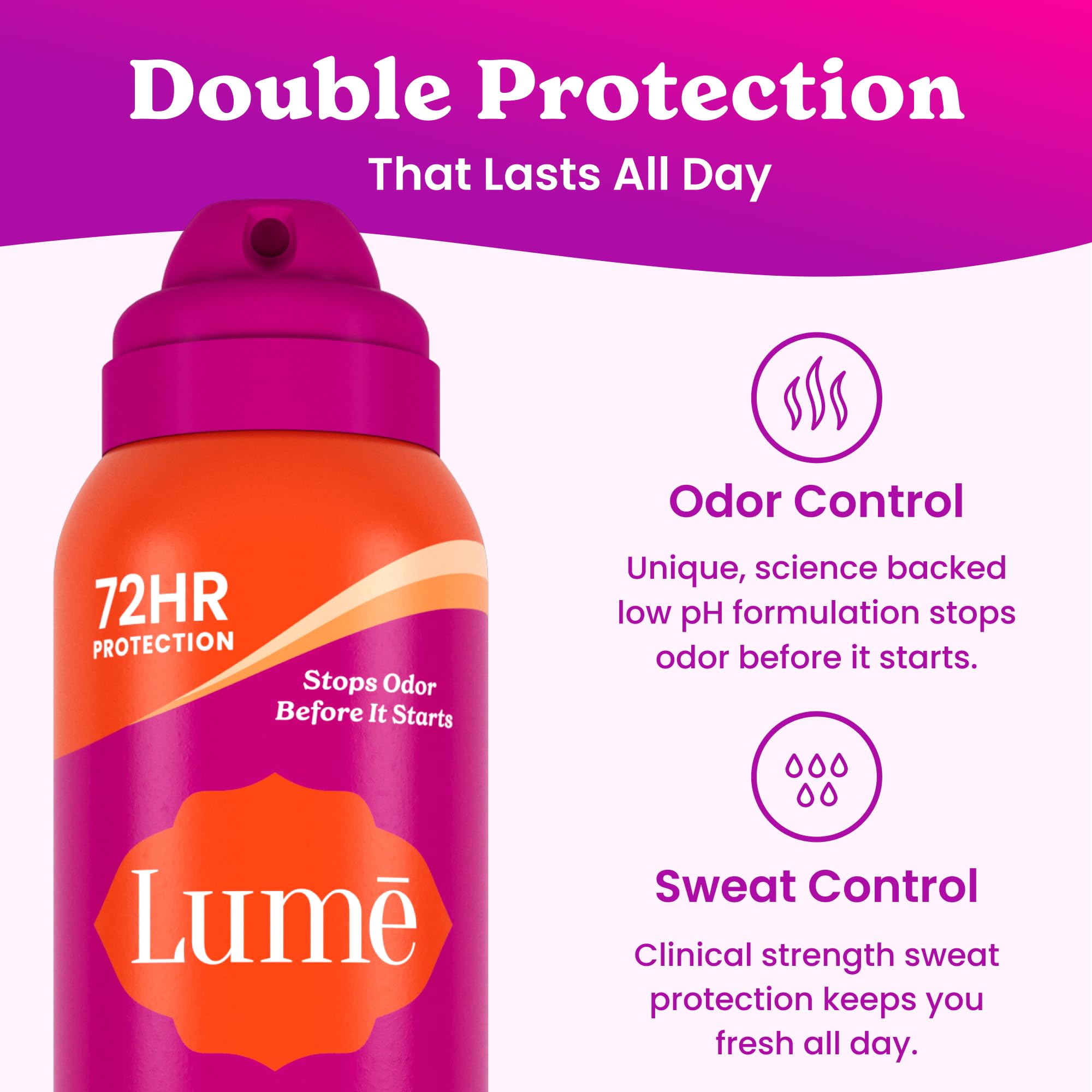 Lume mist on skin showing fast-dry texture and comfortable feel