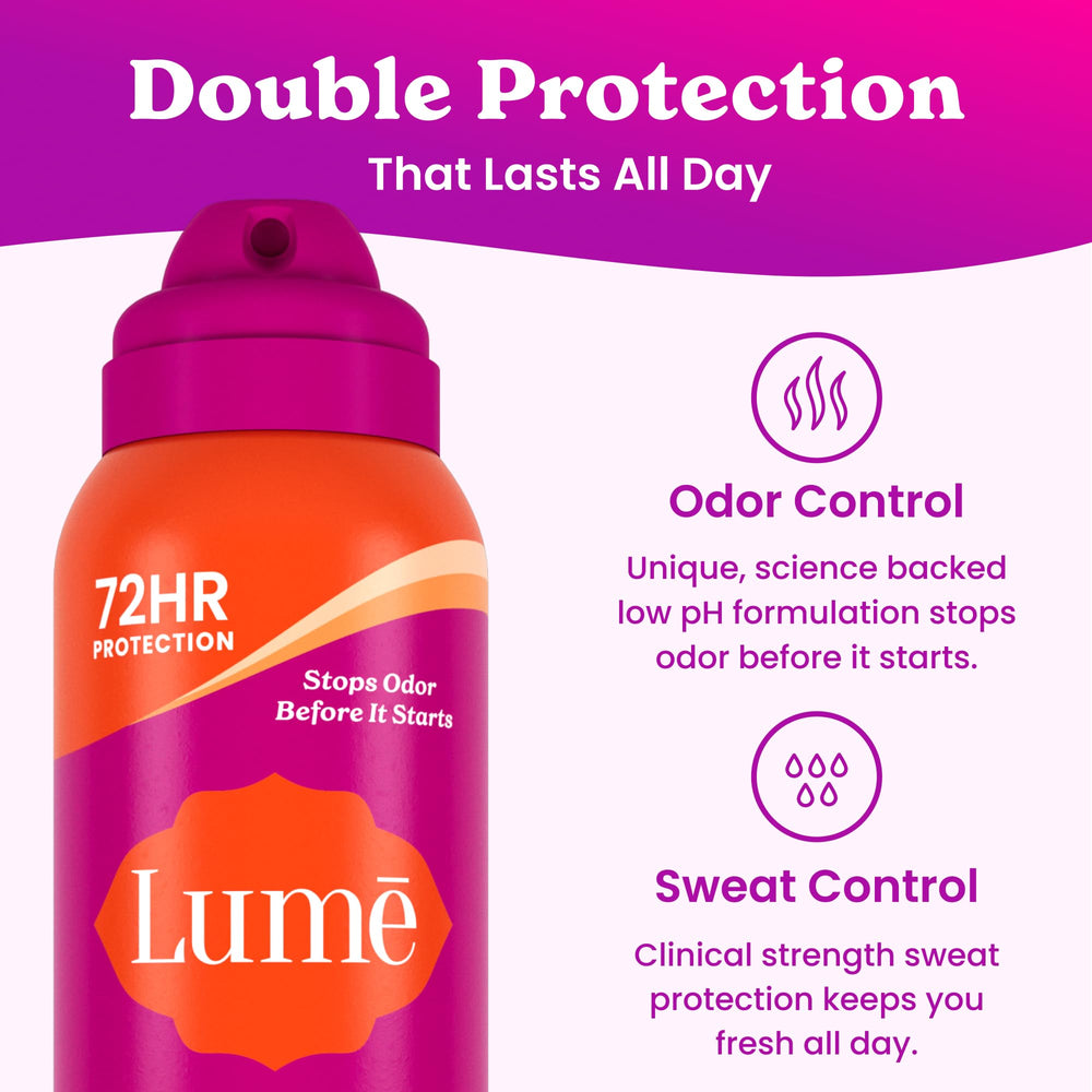 Lume mist on skin showing fast-dry texture and comfortable feel