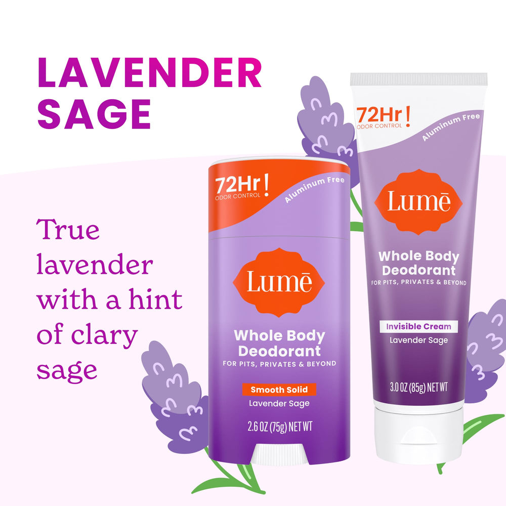 Lume two products side by side to illustrate combined 3oz and 2.6oz scale