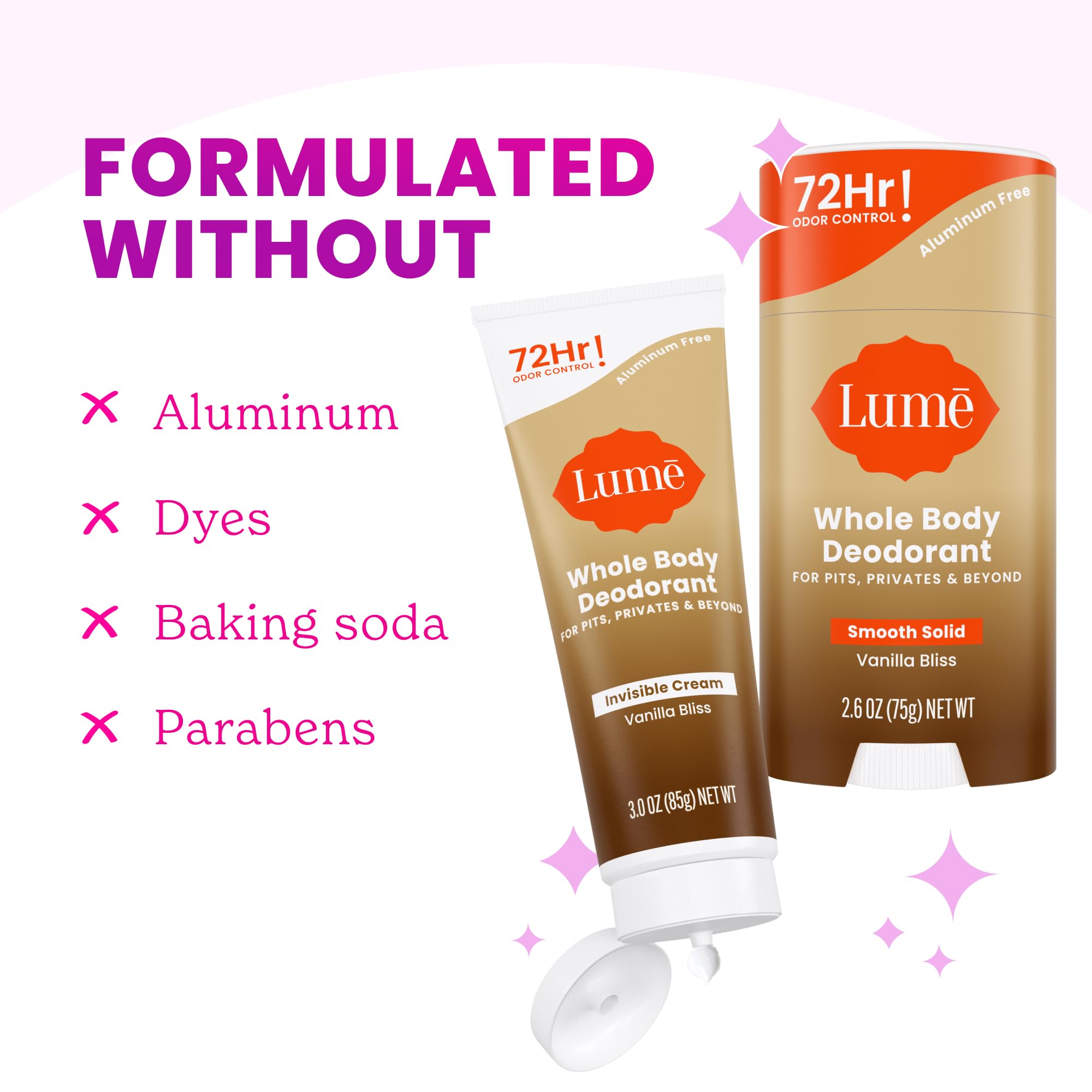 Rubbing Lume invisible cream into body folds for targeted odor protection