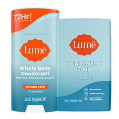 Lume bundle front packaging showing both stick and soap for versatile odor control
