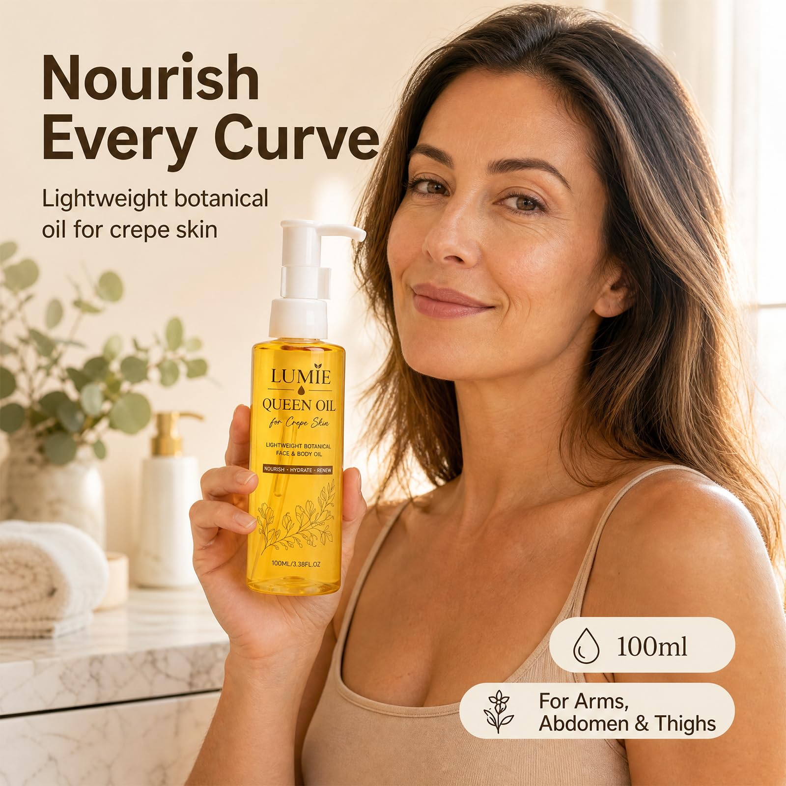 LumieQueen oil texture closeup highlighting lightweight, non-greasy feel