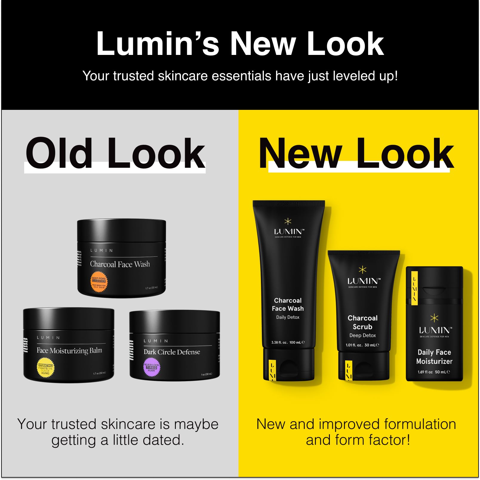 Lumin charcoal scrub used before shaving to reduce irritation and bumps