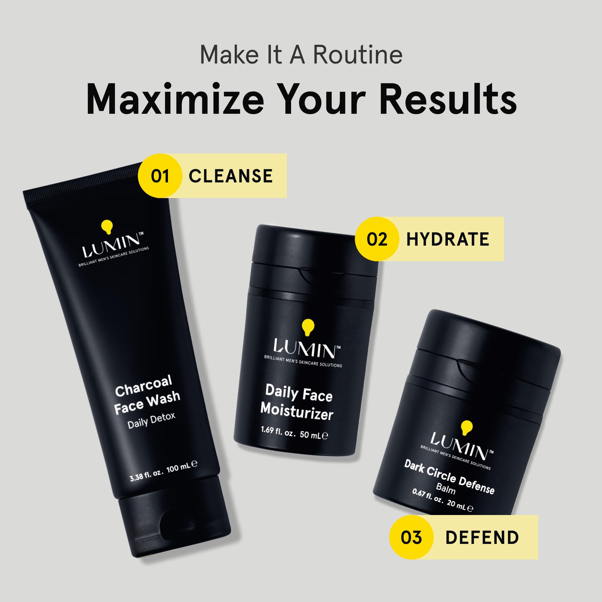 Lumin moisturizer label close-up highlighting niacinamide and botanical extracts benefit
