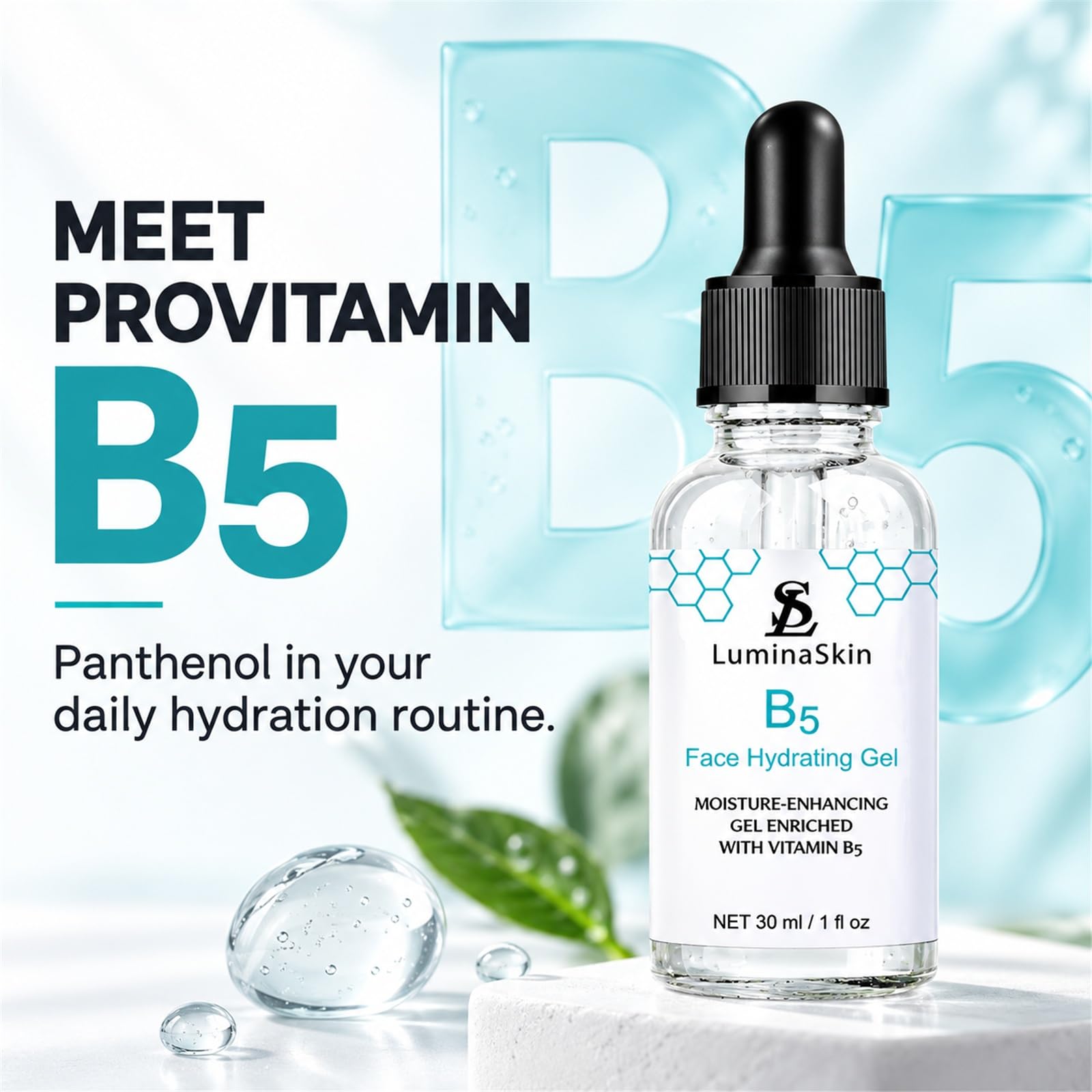 LuminaSkin label close-up listing vitamins and plant extracts