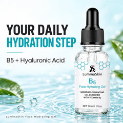 LuminaSkin gel texture close-up highlighting lightweight hydration