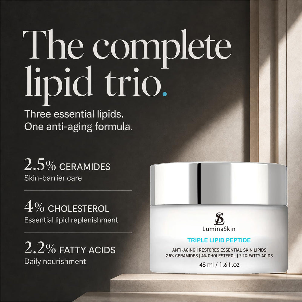LuminaSkin side label close-up showing formula strength and clarity benefit