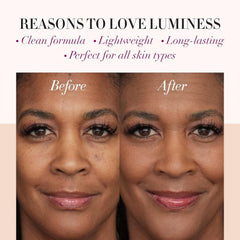 LUMINESS applied to buffing brush ready for seamless, streak-free blending