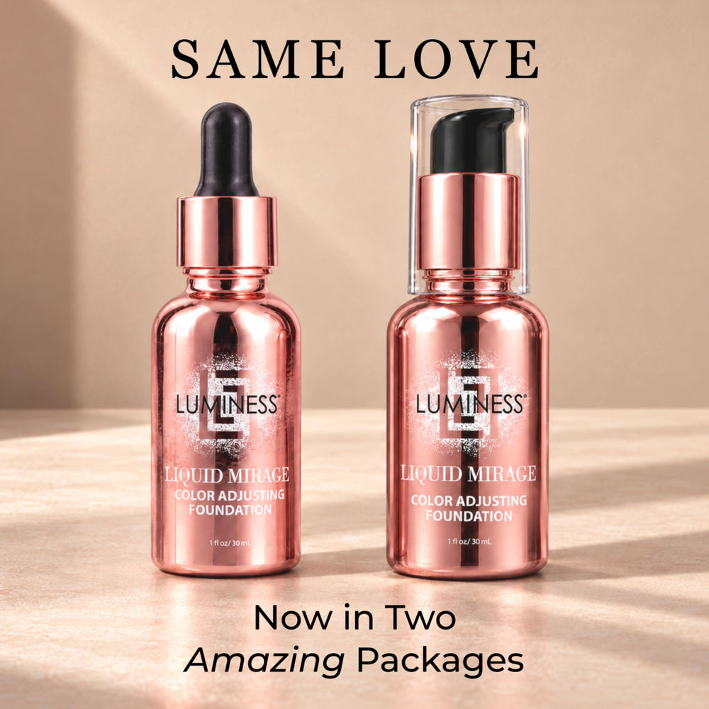 LUMINESS foundation being blended on skin for instant tone match and radiance