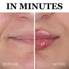LUMINESS Hot Kiss applicator wand with gloss on tip demonstrating easy, precise application benefit