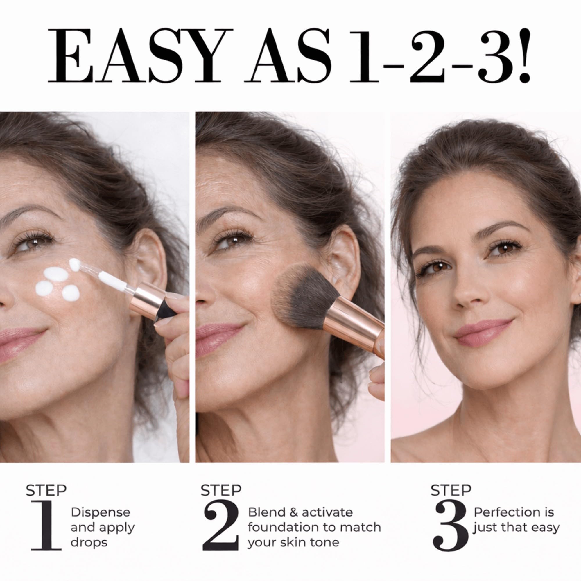 LUMINESS on vanity lifestyle scene showing effortless daily routine benefit
