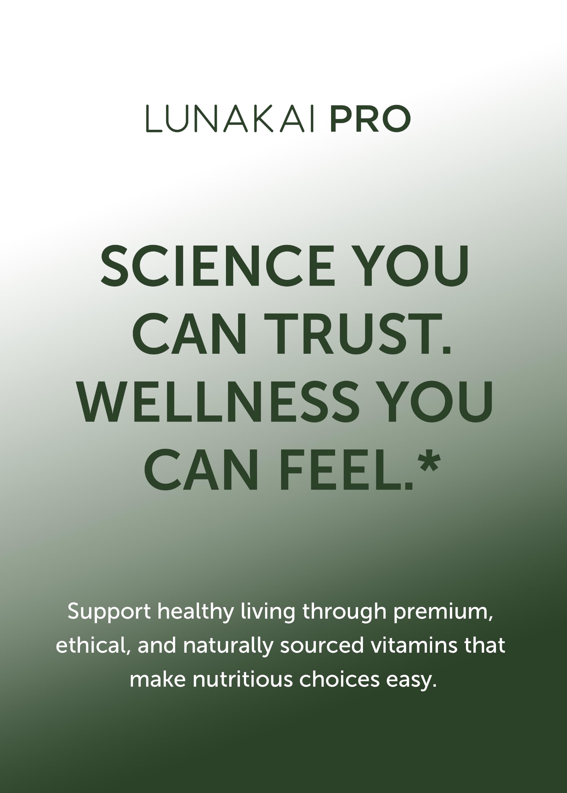 nutrition panel on Lunakai label displaying exact ingredient dosages
