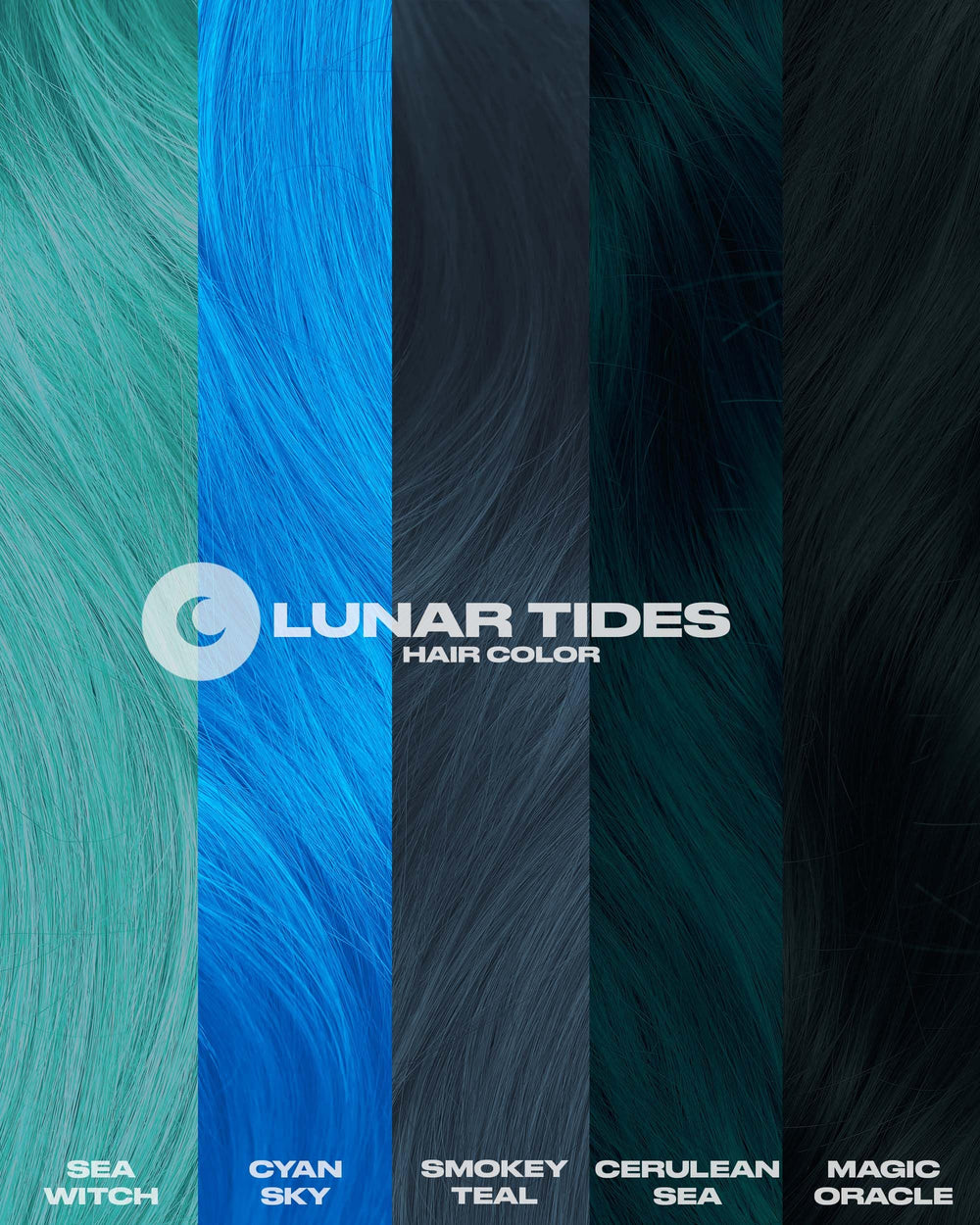 Before and after strand comparison showing Lunar Tides improved vibrancy