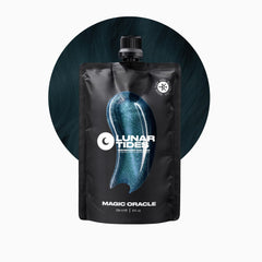 Lunar Tides Magic Oracle front packaging showing teal-black shade and benefit