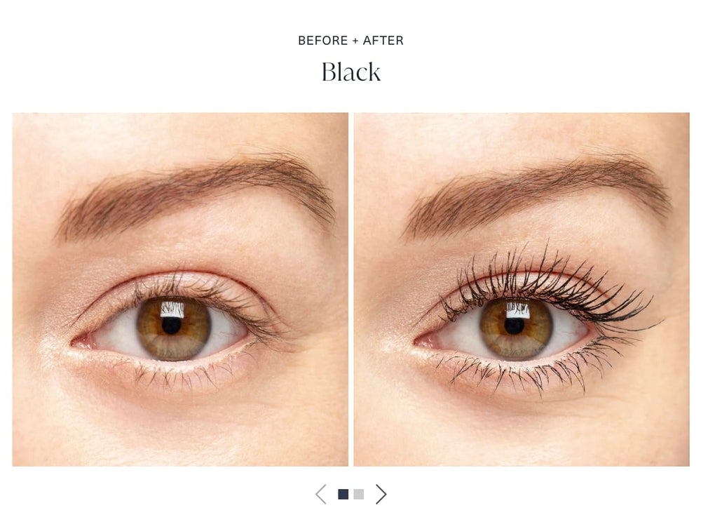 Lune+Aster before and after lashes showing visible volume and long-lasting hold