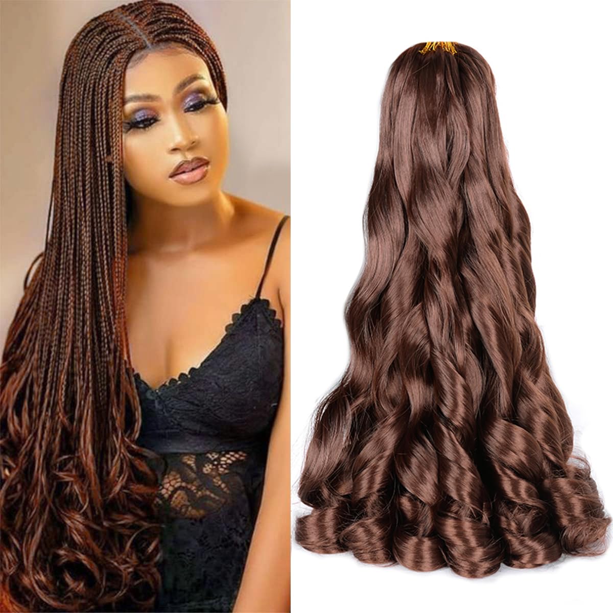 Luoyudu front packaging showing French curls and easy-install benefits