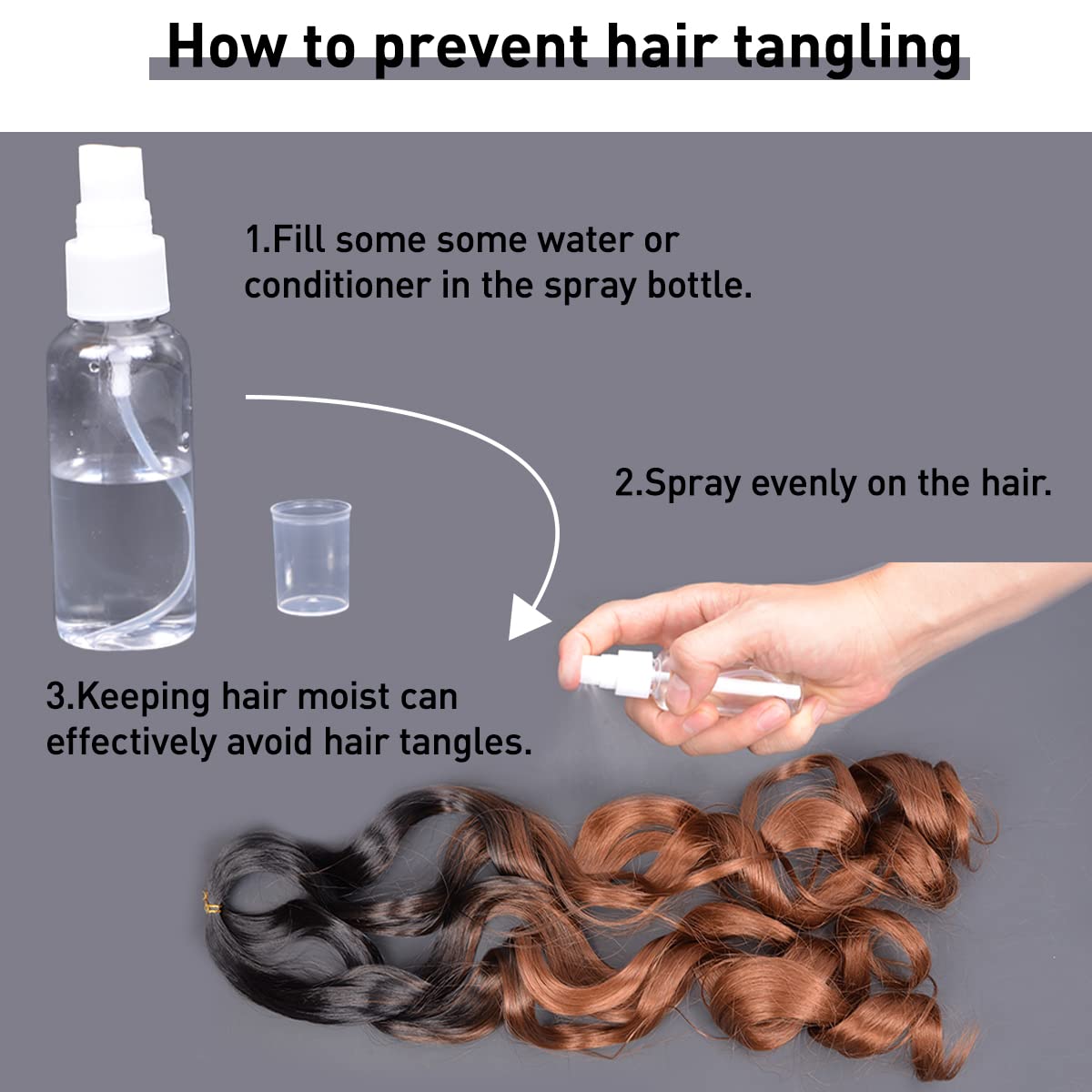 Luoyudu hair beside measuring tape showing full 24-inch length for long styles