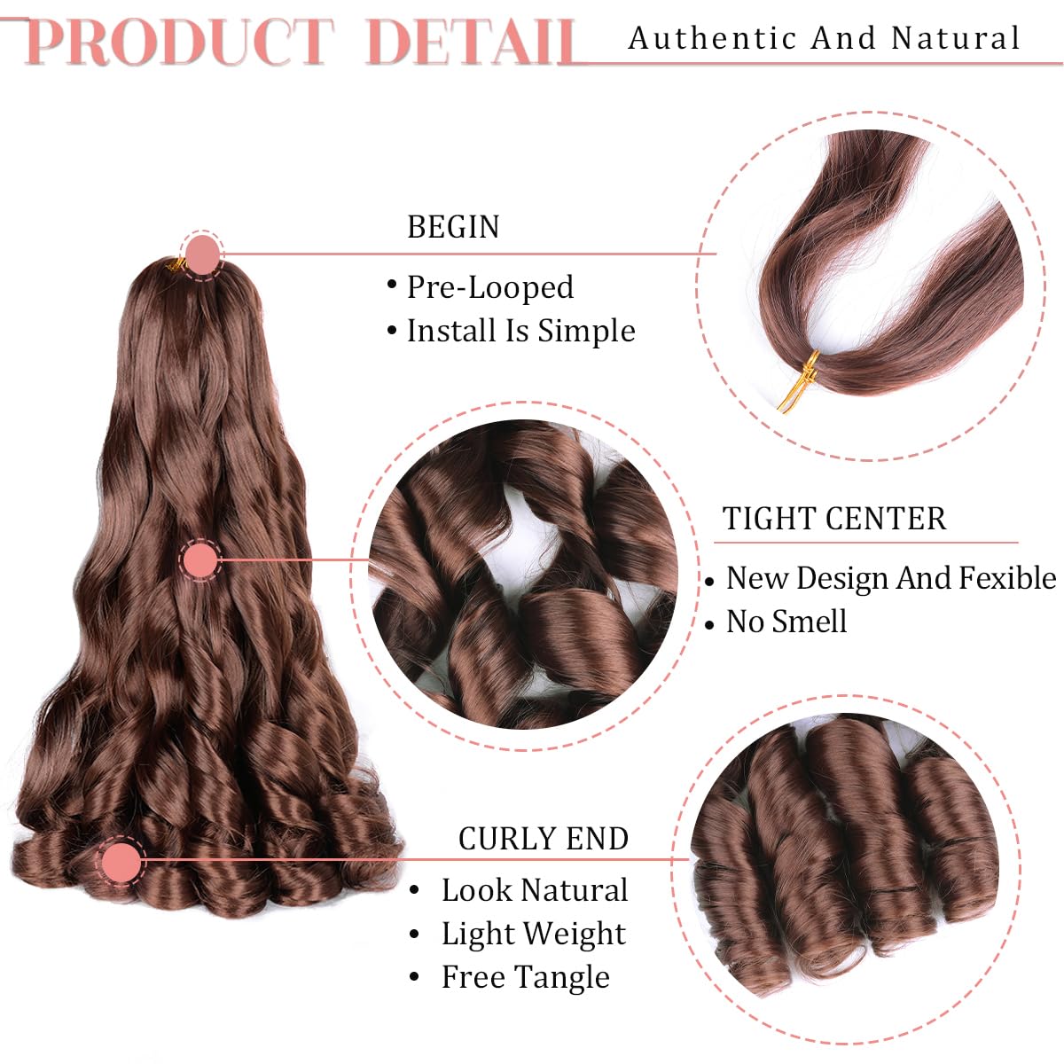 Luoyudu pre-stretched roots detail showing reduced bulk for faster braiding