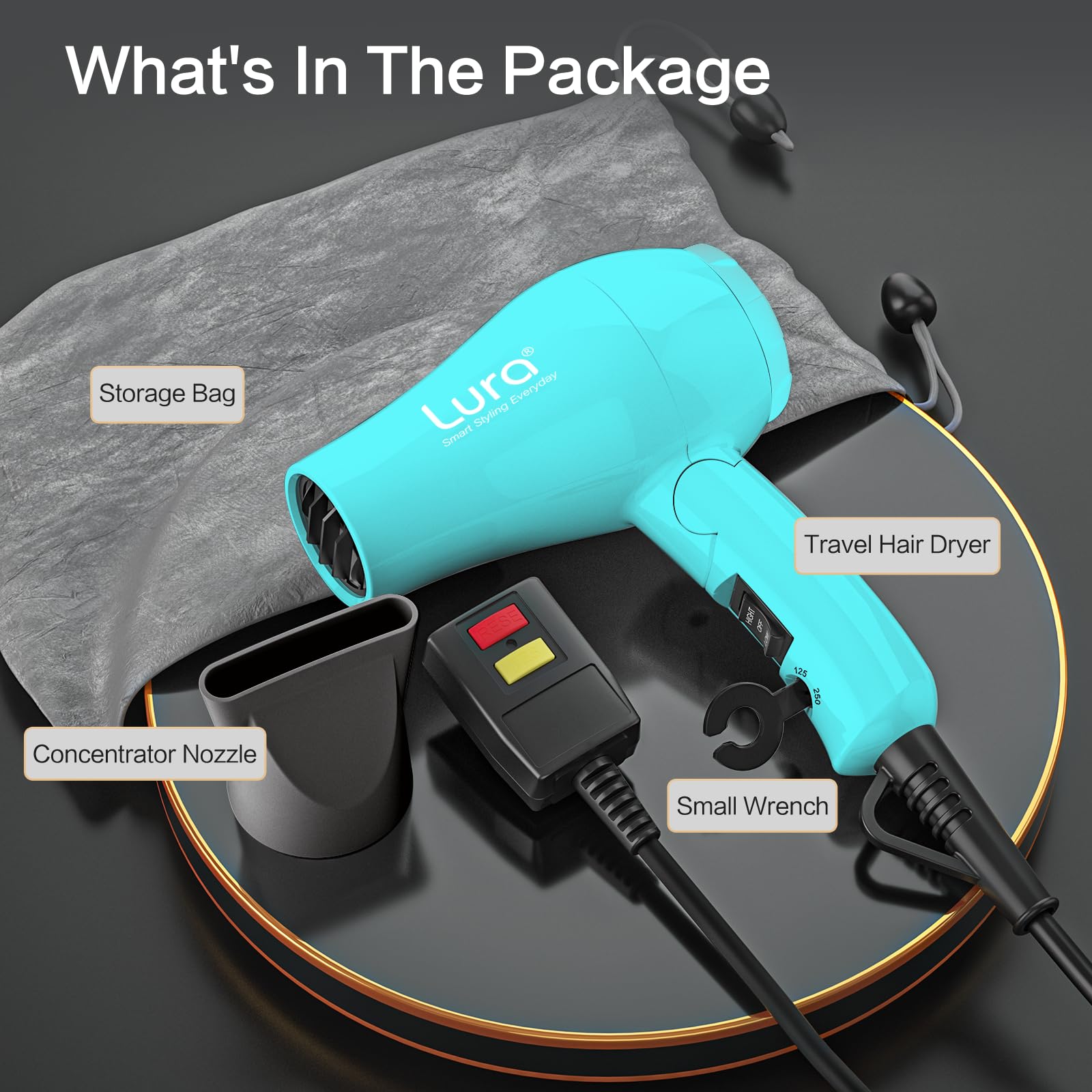 LURA Dreyr Mini next to smartphone to show scale and packing convenience