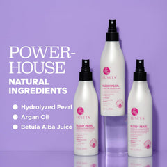 L LUSETA being applied to damp hair mid-lengths showing easier styling benefit
