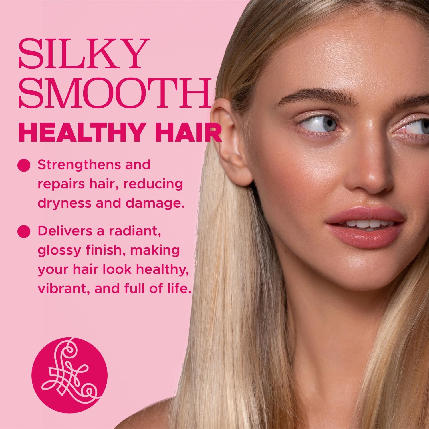 L LUSETA smoothing dry hair flyaways showing frizz control and polished look benefit