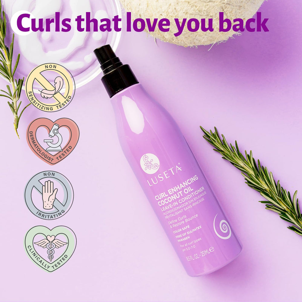 Luseta before and after image illustrating improved curl definition