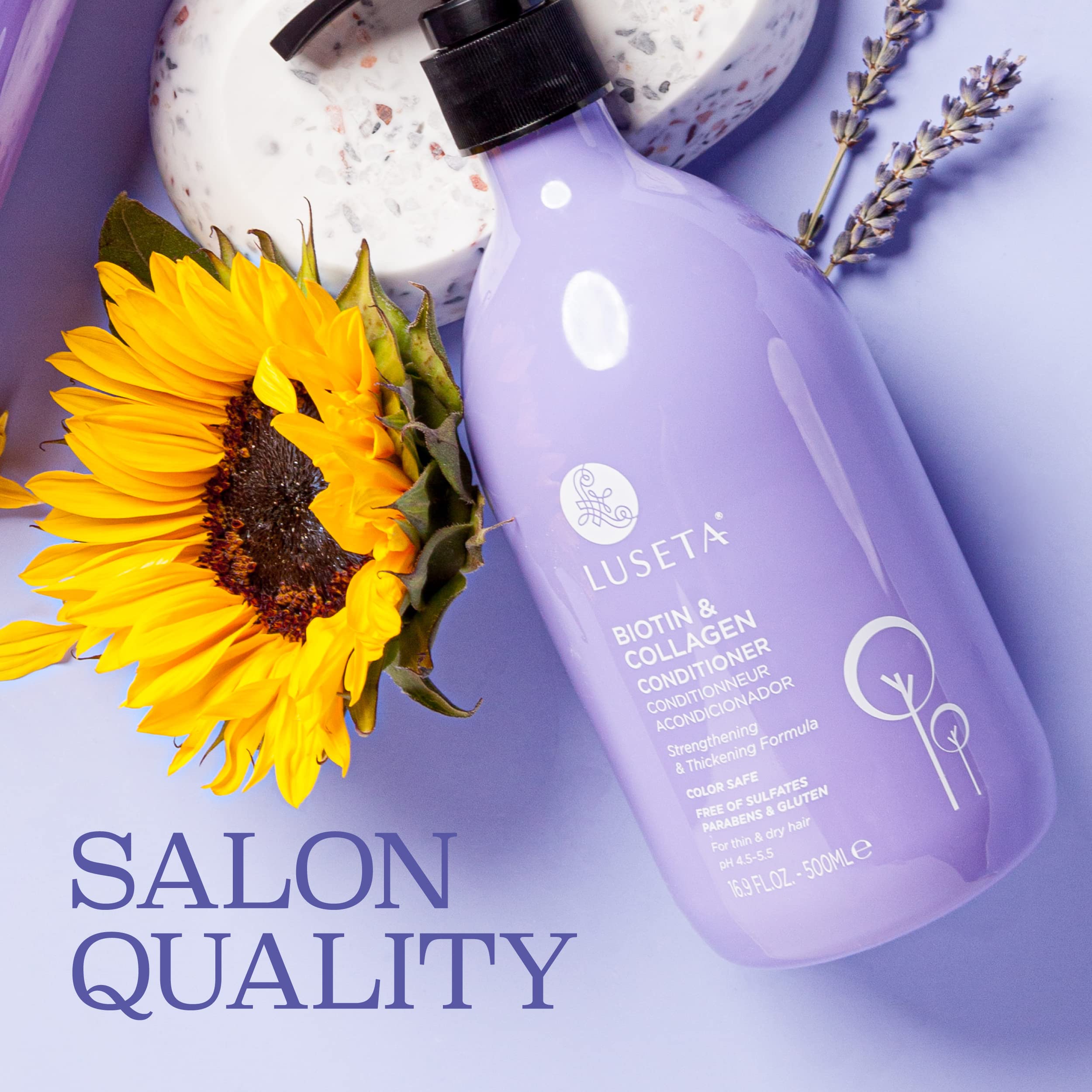 Luseta bottle on bathroom shelf lifestyle conveying daily routine ease