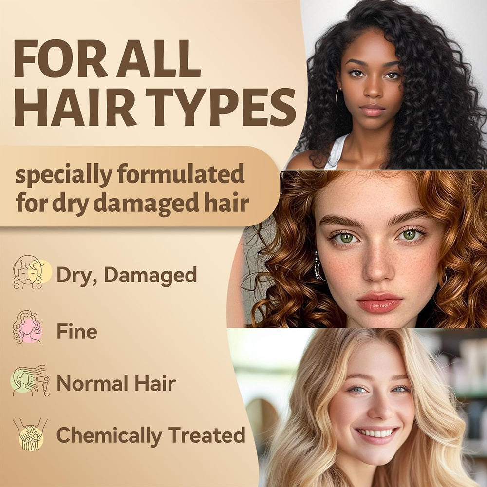 Luseta conditioner spread through hair ends for smoothing and frizz control