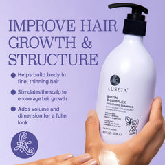 Luseta biotin ingredient close-up highlighting vitamin benefits for strand strength