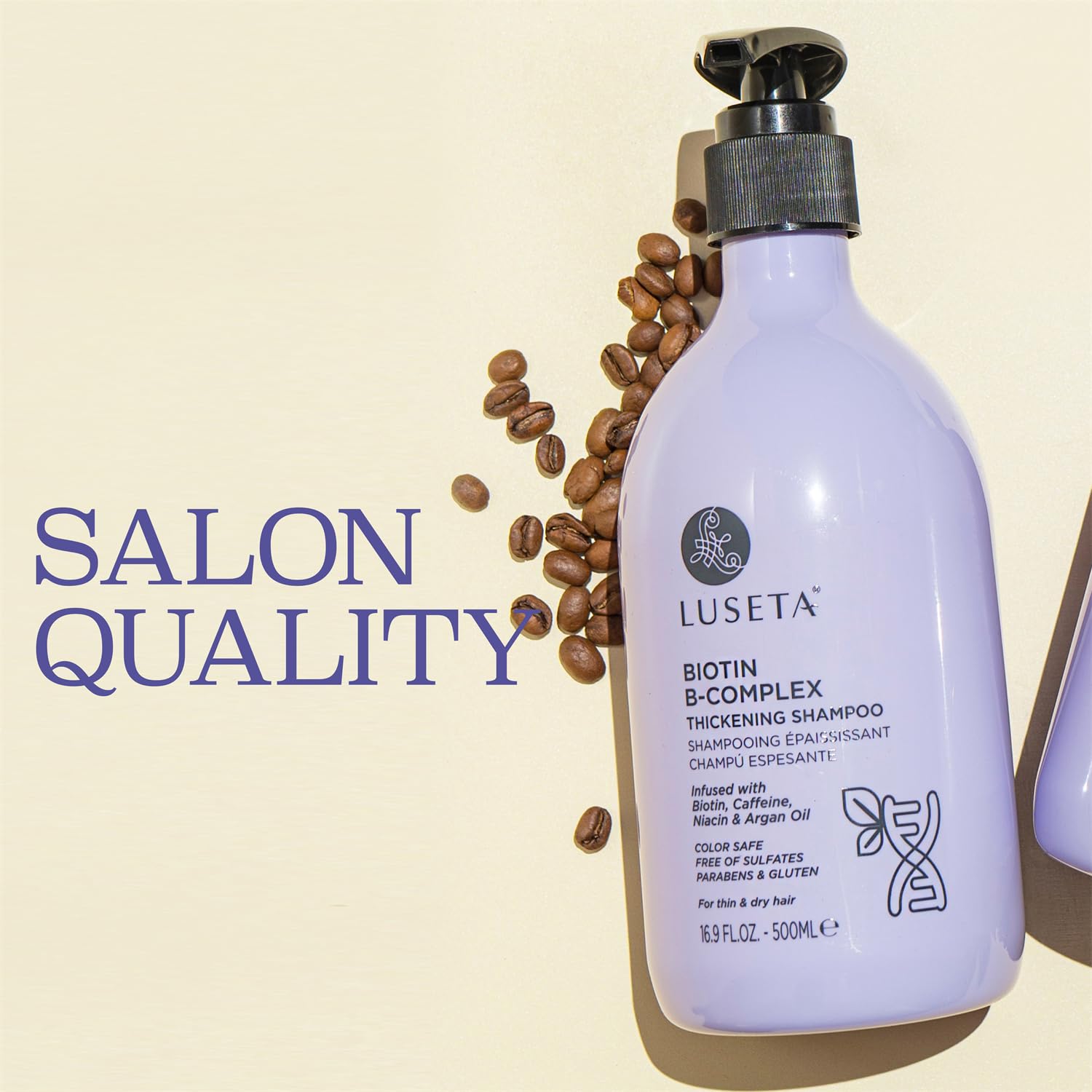 Luseta lather massaged into scalp showing coverage and gentle cleansing benefit