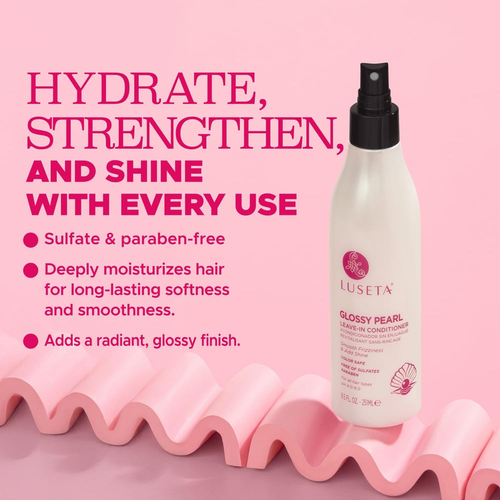 L LUSETA dispensed product texture close-up demonstrating lightweight moisturizing benefit