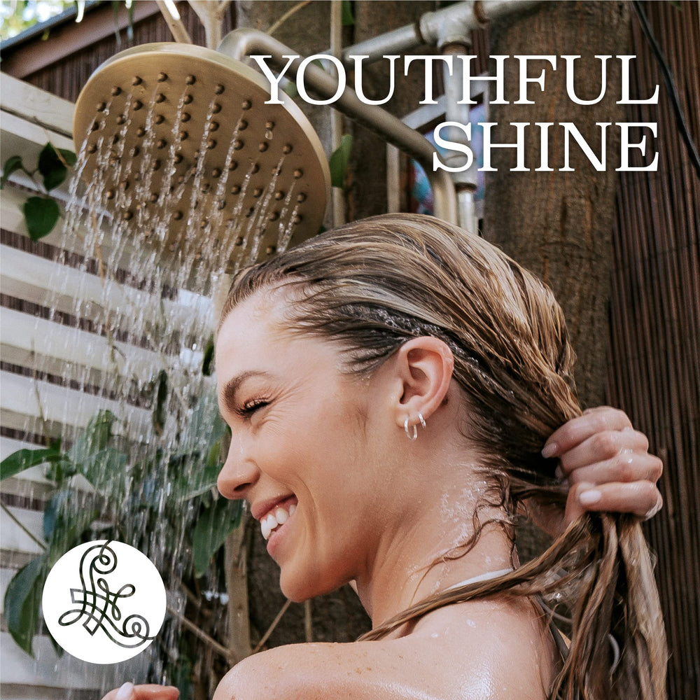 Luseta shampoo lathered on hair in shower improving manageability