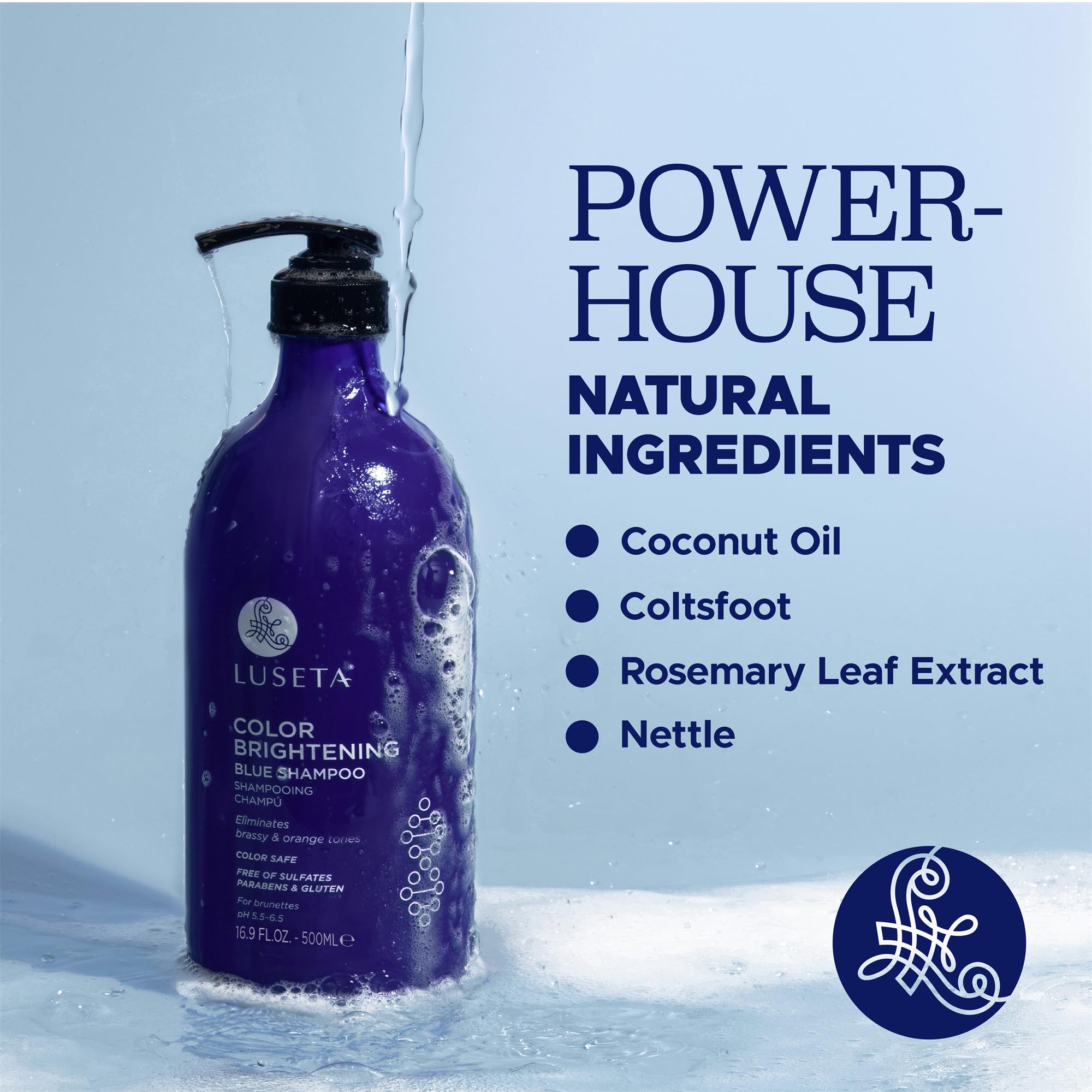 Applying Luseta shampoo to wet hair demonstrating toning in use