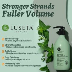 Luseta shampoo pump close-up emphasizing easy dispensing and control