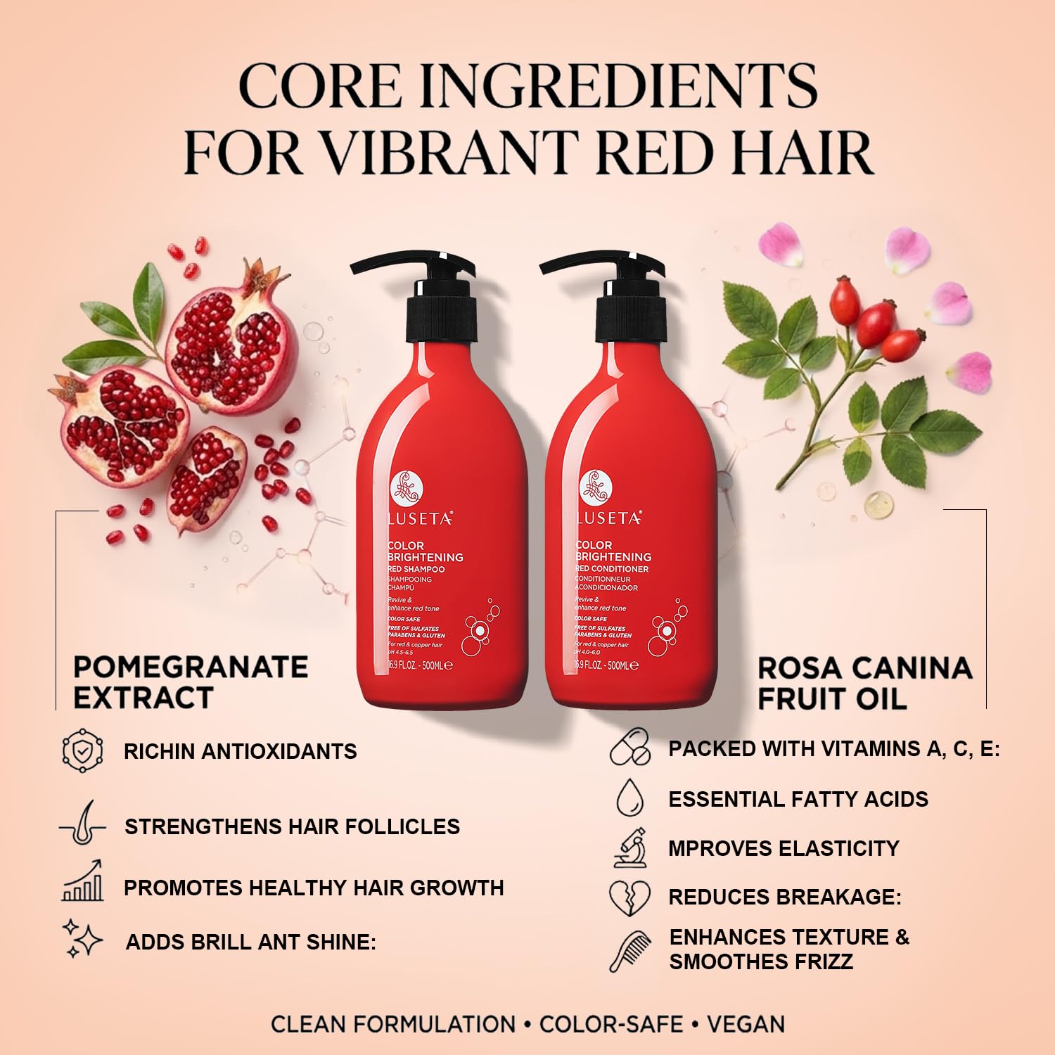Luseta shampoo lather demonstrating gentle cleansing and vibrant tone