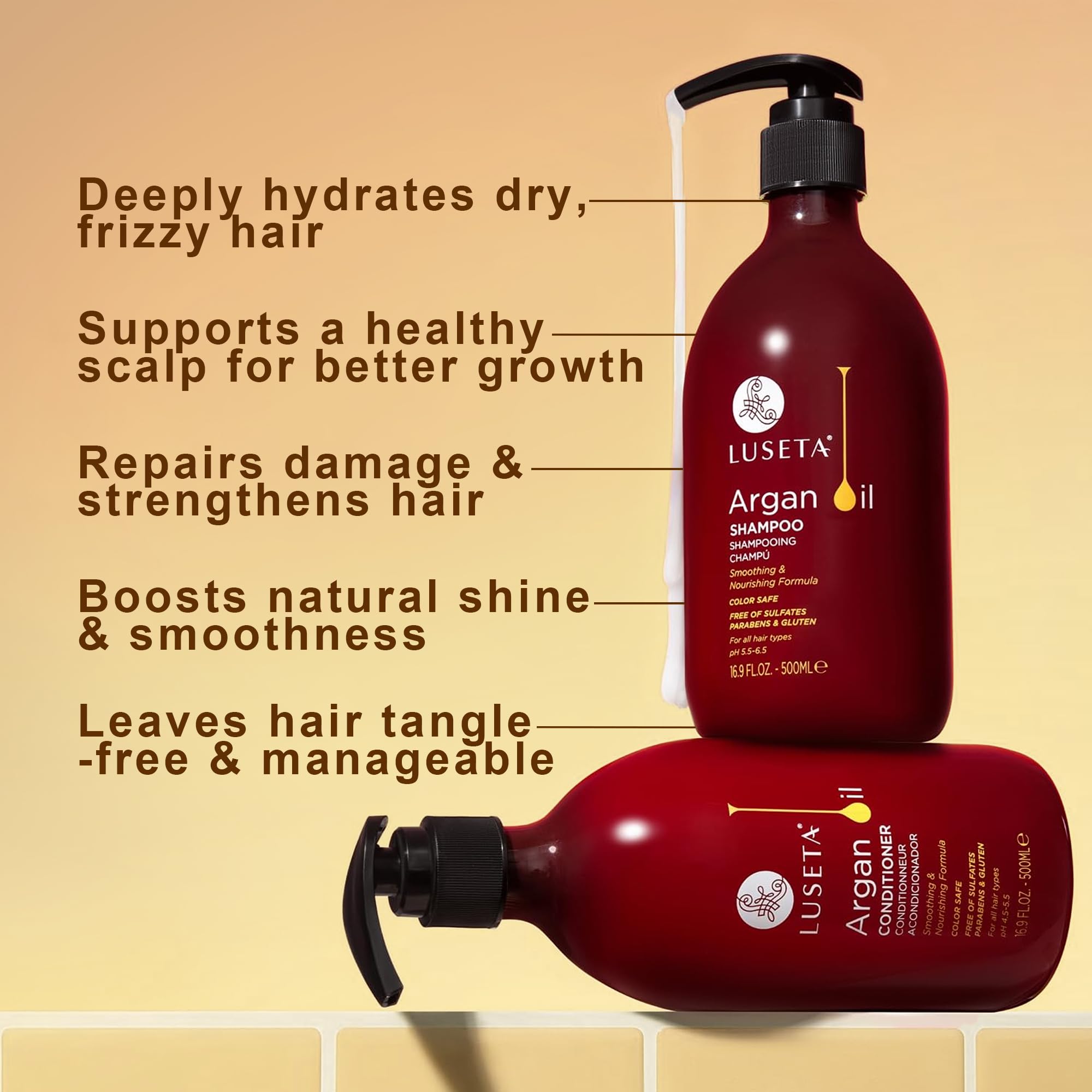 Luseta shampoo lather texture demonstrating gentle cleansing and hydration