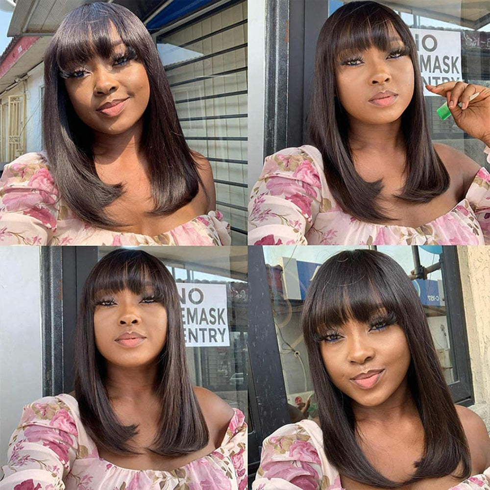 Lusina styled with flat iron for sleek, heat-friendly finish