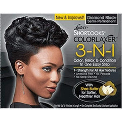 Luster Shortlooks front packaging showing diamond black color and clear benefits